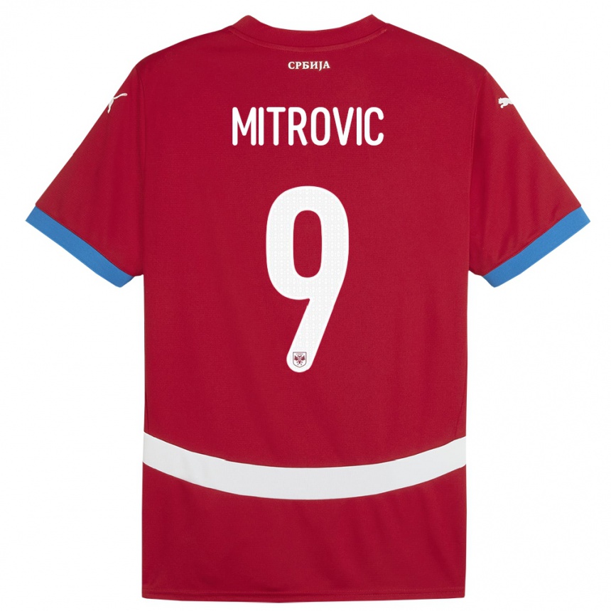 Niño Fútbol Camiseta Serbia Aleksandar Mitrovic #9 Rojo 1ª Equipación 24-26 México