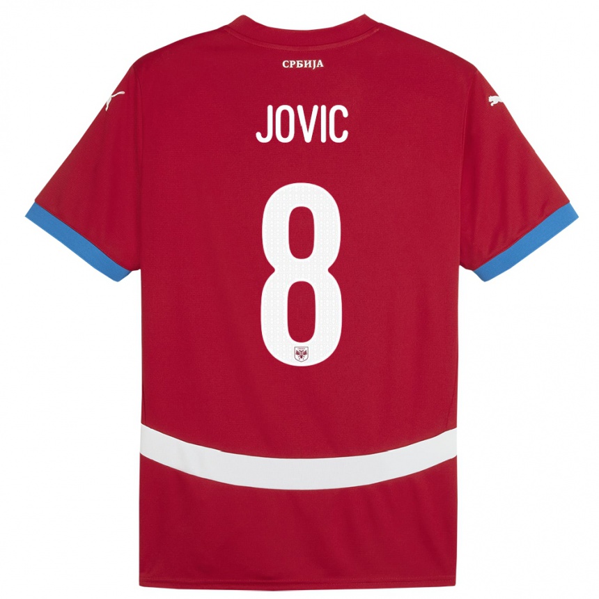 Niño Fútbol Camiseta Serbia Luka Jovic #8 Rojo 1ª Equipación 24-26 México