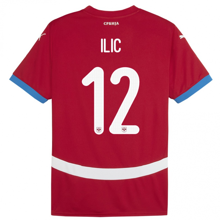 Niño Fútbol Camiseta Serbia Marko Ilic #12 Rojo 1ª Equipación 24-26 México