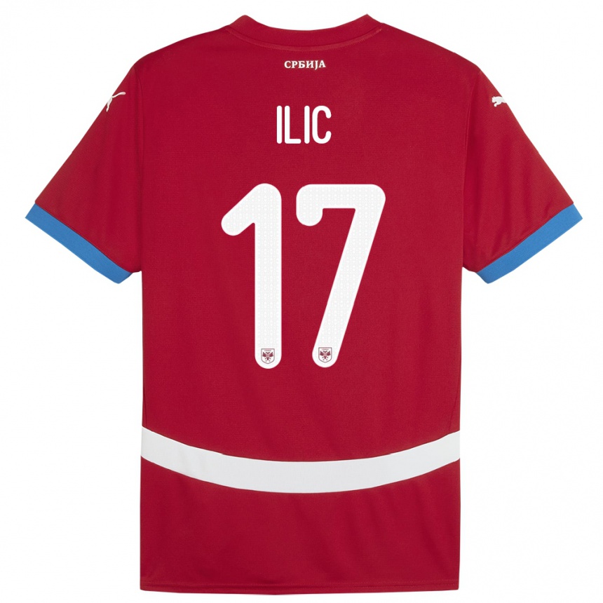 Niño Fútbol Camiseta Serbia Ivan Ilic #17 Rojo 1ª Equipación 24-26 México