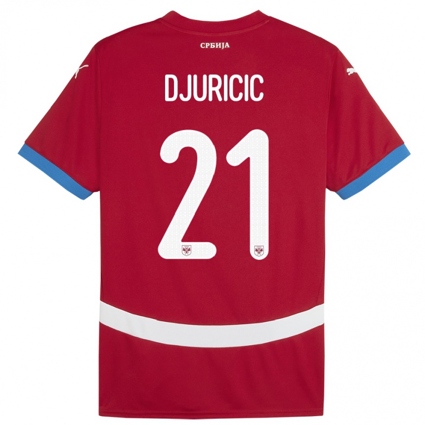 Niño Fútbol Camiseta Serbia Filip Djuricic #21 Rojo 1ª Equipación 24-26 México