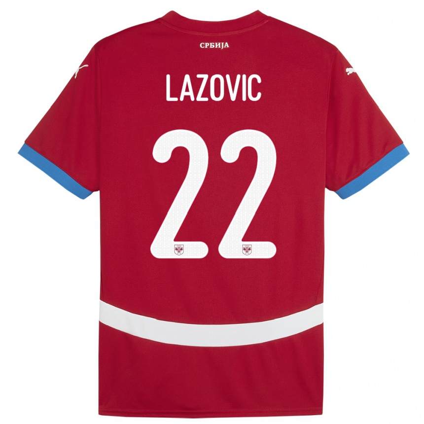 Niño Fútbol Camiseta Serbia Darko Lazovic #22 Rojo 1ª Equipación 24-26 México