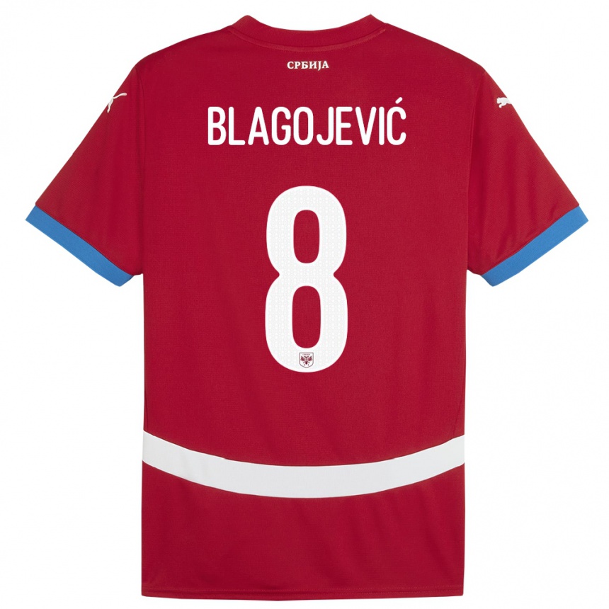 Niño Fútbol Camiseta Serbia Dina Blagojevic #8 Rojo 1ª Equipación 24-26 México