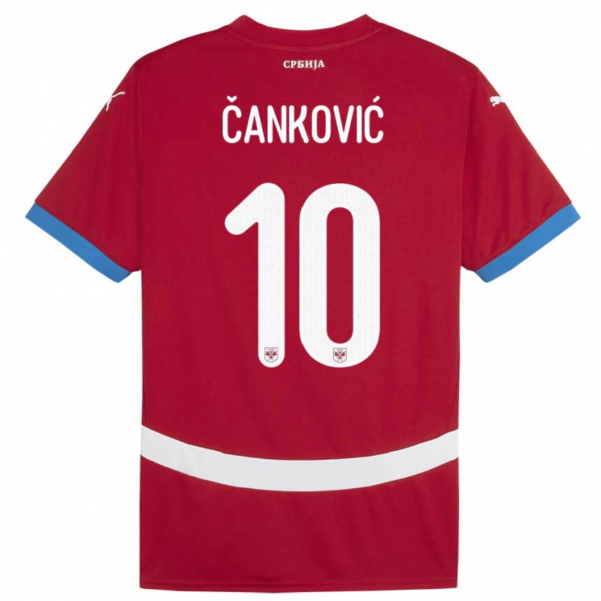 Niño Fútbol Camiseta Serbia Jelena Cankovic #10 Rojo 1ª Equipación 24-26 México