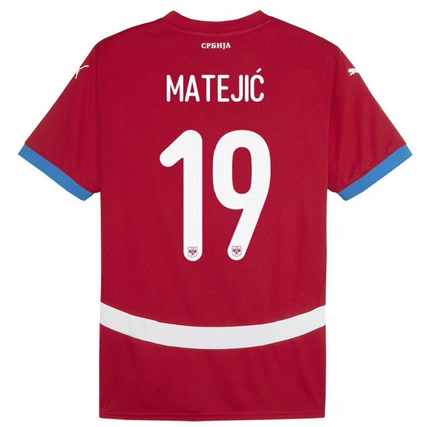 Niño Fútbol Camiseta Serbia Nina Matejic #19 Rojo 1ª Equipación 24-26 México