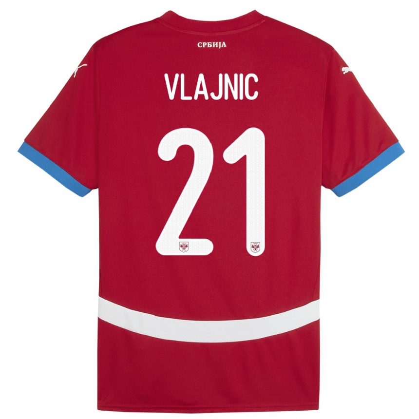 Niño Fútbol Camiseta Serbia Tyla Jay Vlajnic #21 Rojo 1ª Equipación 24-26 México