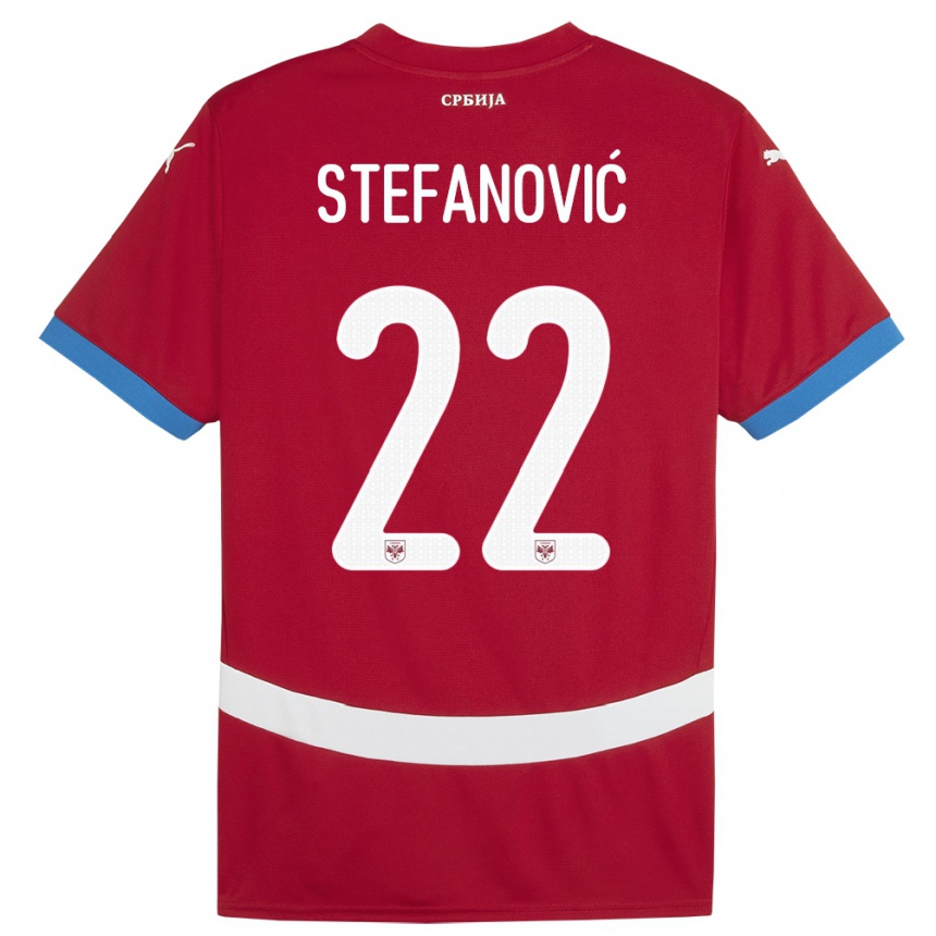 Niño Fútbol Camiseta Serbia Dejana Stefanovic #22 Rojo 1ª Equipación 24-26 México