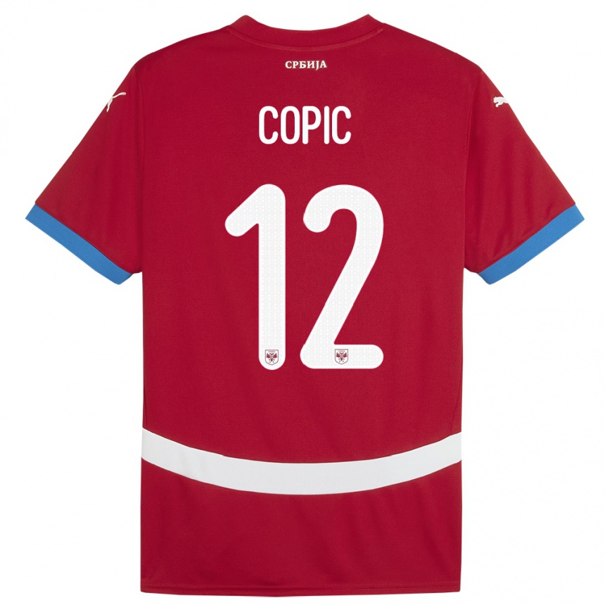 Niño Fútbol Camiseta Serbia Marko Copic #12 Rojo 1ª Equipación 24-26 México