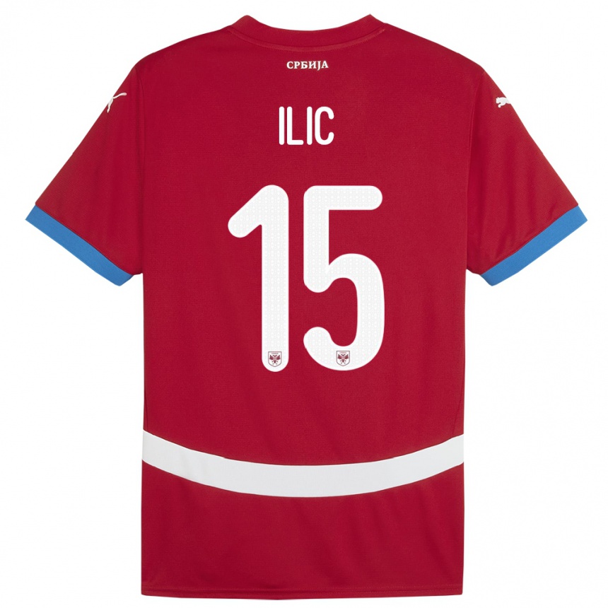 Niño Fútbol Camiseta Serbia Mihajlo Ilic #15 Rojo 1ª Equipación 24-26 México