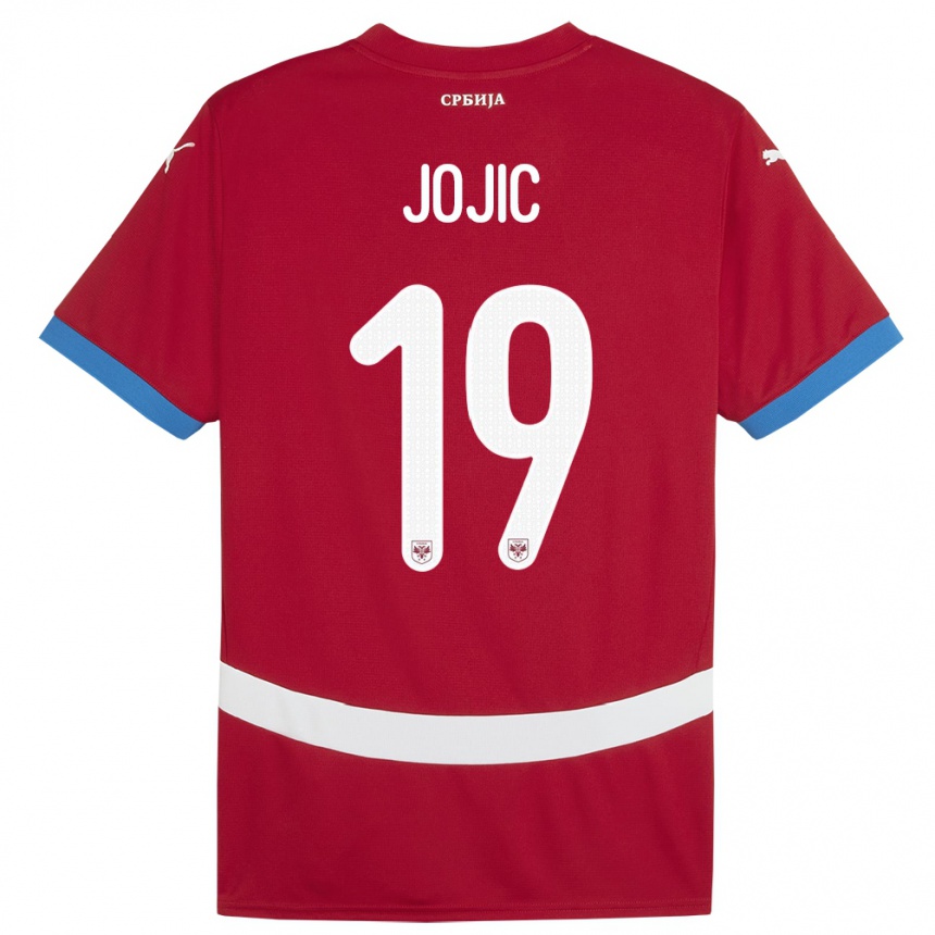 Niño Fútbol Camiseta Serbia Nikola Jojic #19 Rojo 1ª Equipación 24-26 México