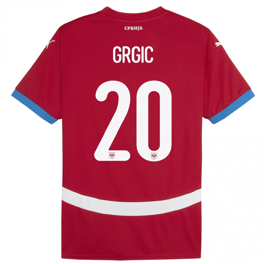 Niño Fútbol Camiseta Serbia Dario Grgic #20 Rojo 1ª Equipación 24-26 México