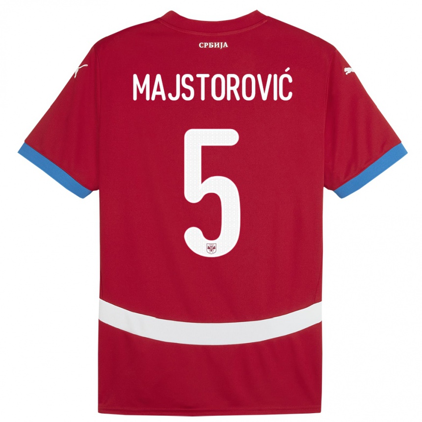 Niño Fútbol Camiseta Serbia Milan Majstorovic #5 Rojo 1ª Equipación 24-26 México