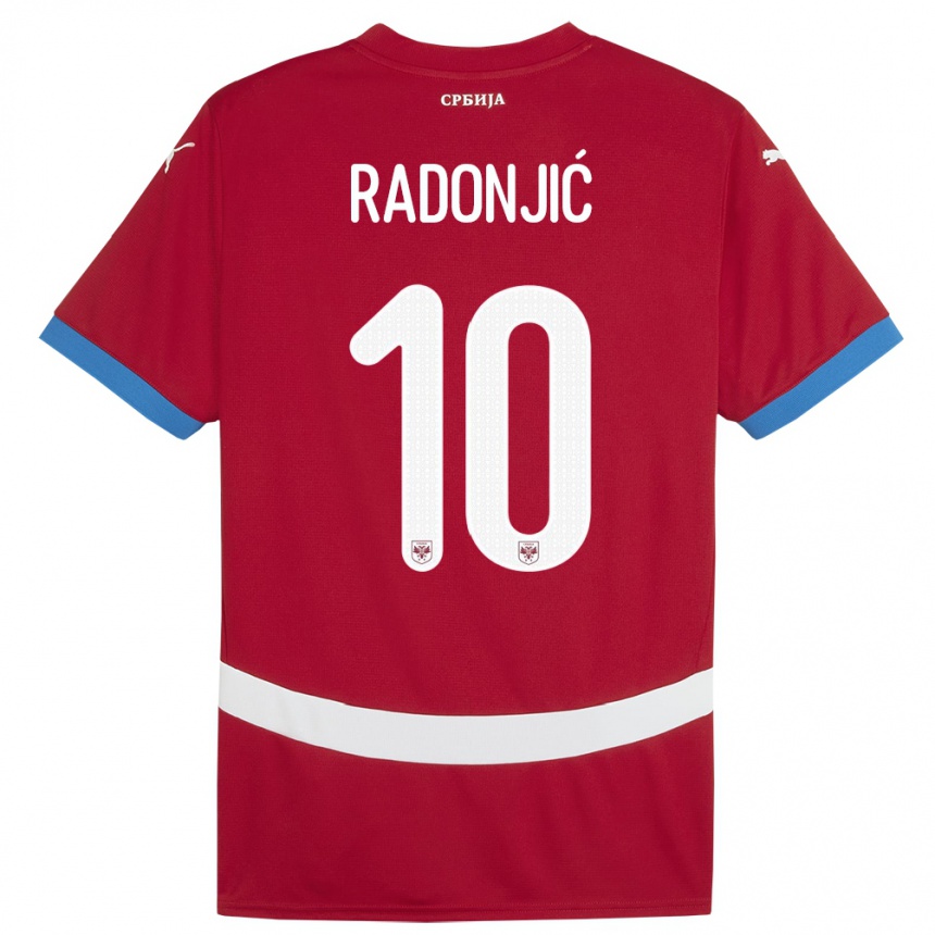 Niño Fútbol Camiseta Serbia Mateja Radonjic #10 Rojo 1ª Equipación 24-26 México