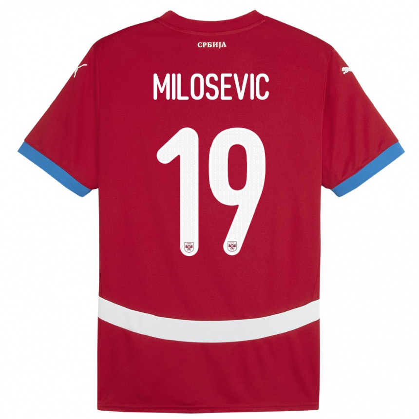 Niño Fútbol Camiseta Serbia Jovan Milosevic #19 Rojo 1ª Equipación 24-26 México