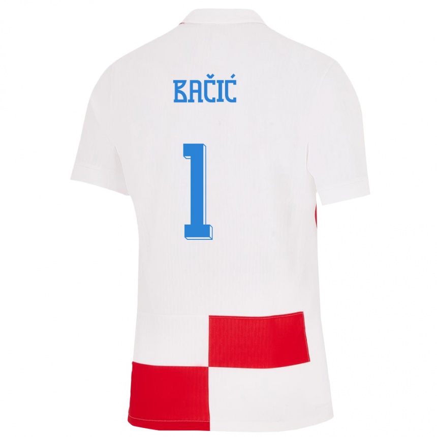 Niño Fútbol Camiseta Croacia Doris Bacic #1 Blanco Rojo 1ª Equipación 24-26 México