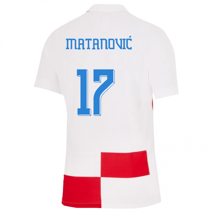 Niño Fútbol Camiseta Croacia Igor Matanovic #17 Blanco Rojo 1ª Equipación 24-26 México