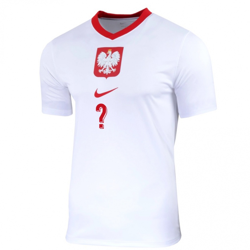 Niño Fútbol Camiseta Polonia Su Nombre #0 Blanco 1ª Equipación 24-26 México