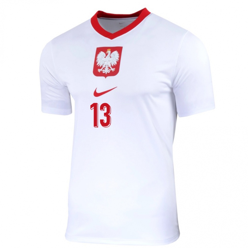 Niño Fútbol Camiseta Polonia Mateusz Legowski #13 Blanco 1ª Equipación 24-26 México