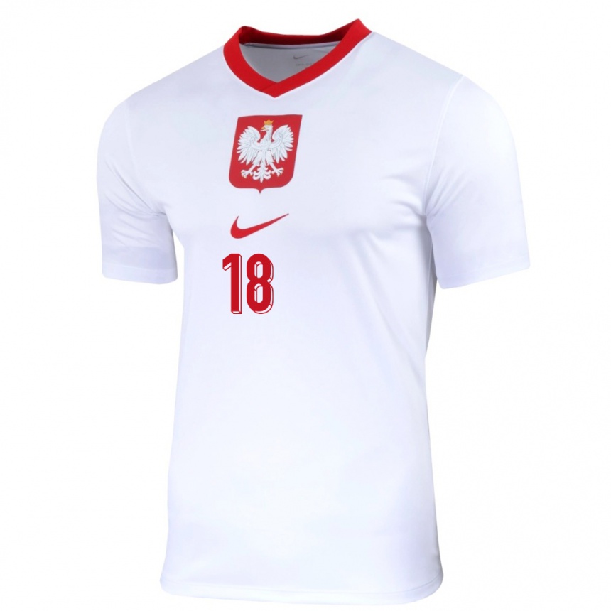 Niño Fútbol Camiseta Polonia Bartosz Bereszynski #18 Blanco 1ª Equipación 24-26 México