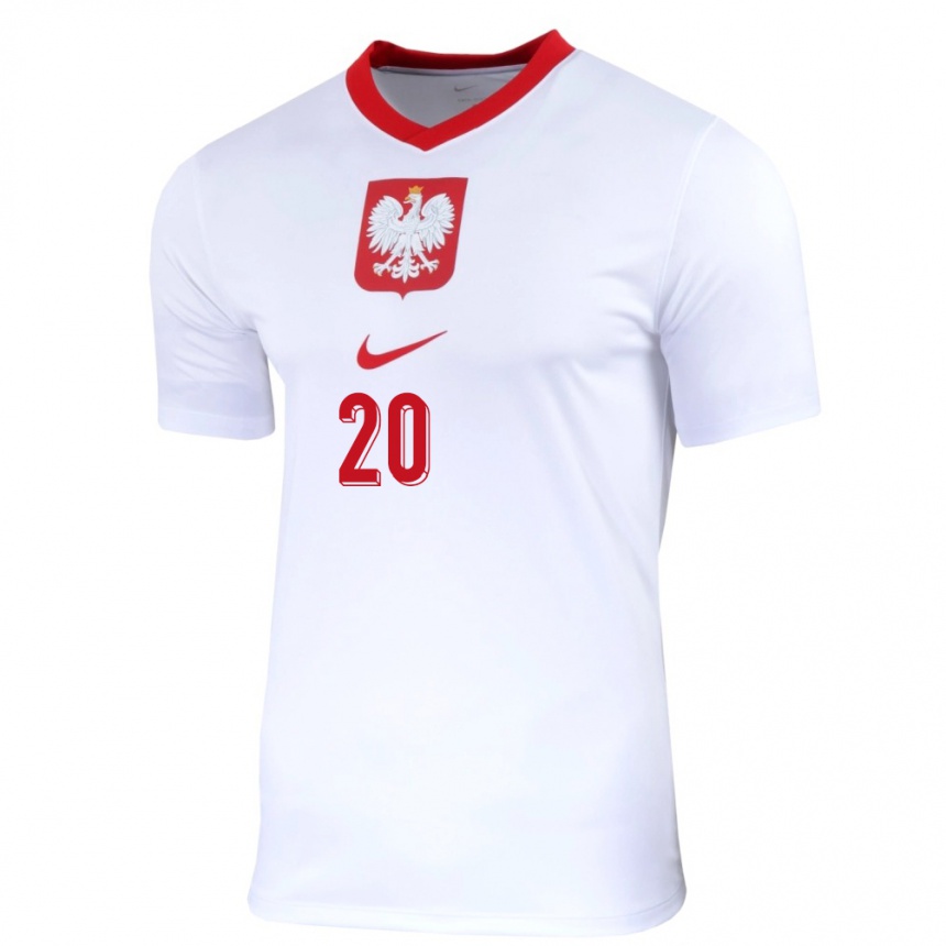 Niño Fútbol Camiseta Polonia Filip Rejczyk #20 Blanco 1ª Equipación 24-26 México