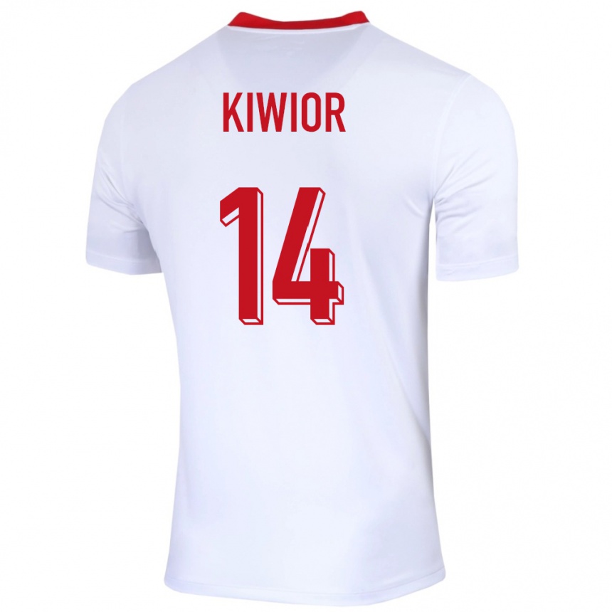 Niño Fútbol Camiseta Polonia Jakub Kiwior #14 Blanco 1ª Equipación 24-26 México