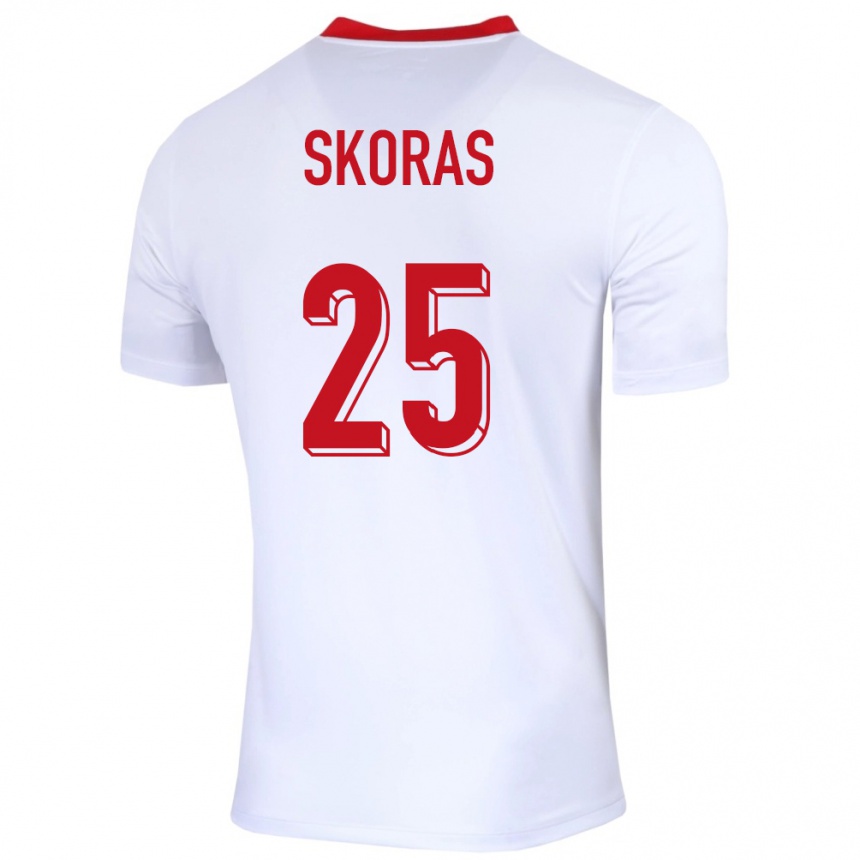 Niño Fútbol Camiseta Polonia Michal Skoras #25 Blanco 1ª Equipación 24-26 México