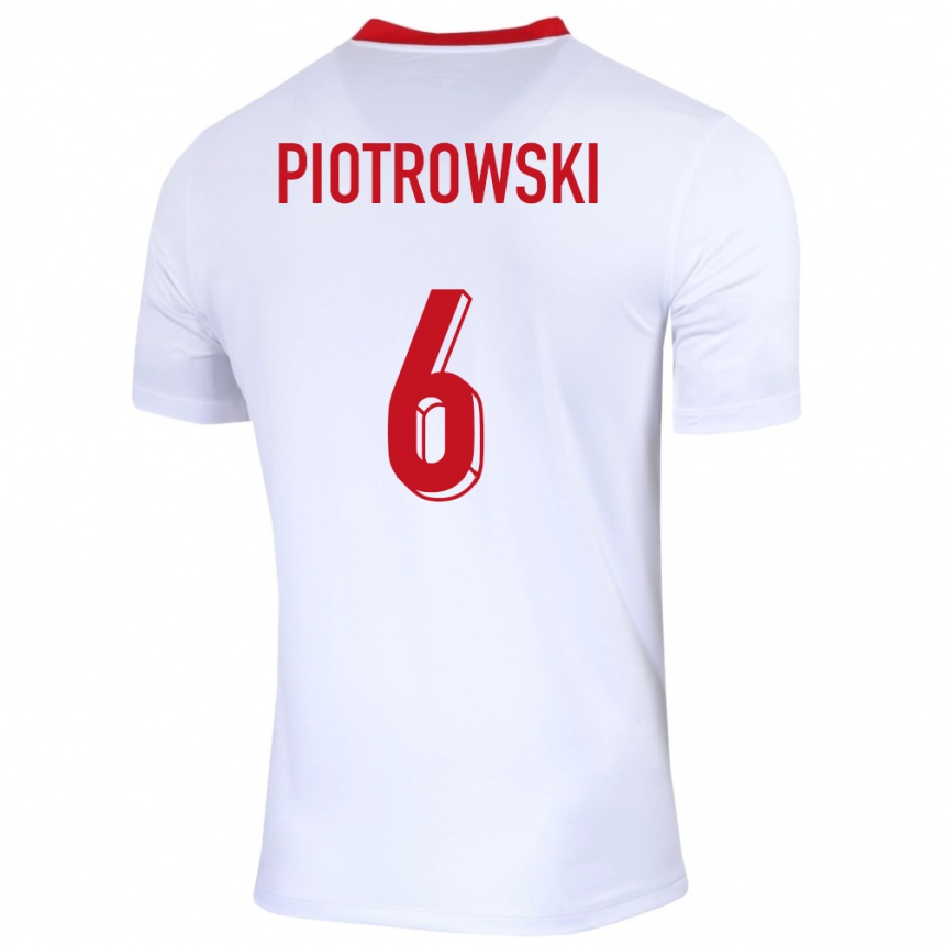 Niño Fútbol Camiseta Polonia Jakub Piotrowski #6 Blanco 1ª Equipación 24-26 México