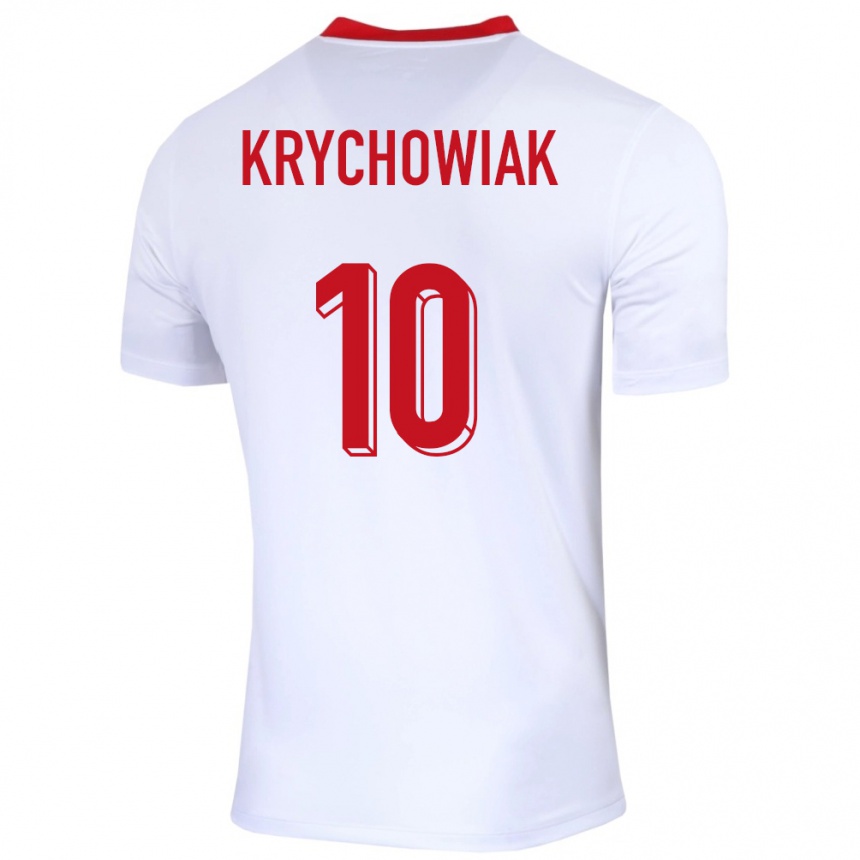 Niño Fútbol Camiseta Polonia Grzegorz Krychowiak #10 Blanco 1ª Equipación 24-26 México