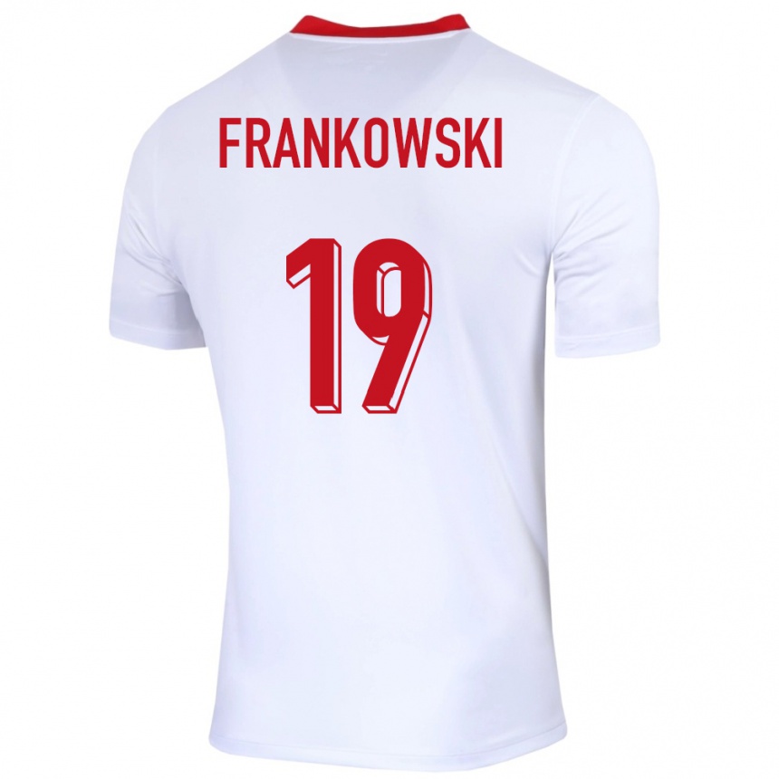 Niño Fútbol Camiseta Polonia Przemyslaw Frankowski #19 Blanco 1ª Equipación 24-26 México