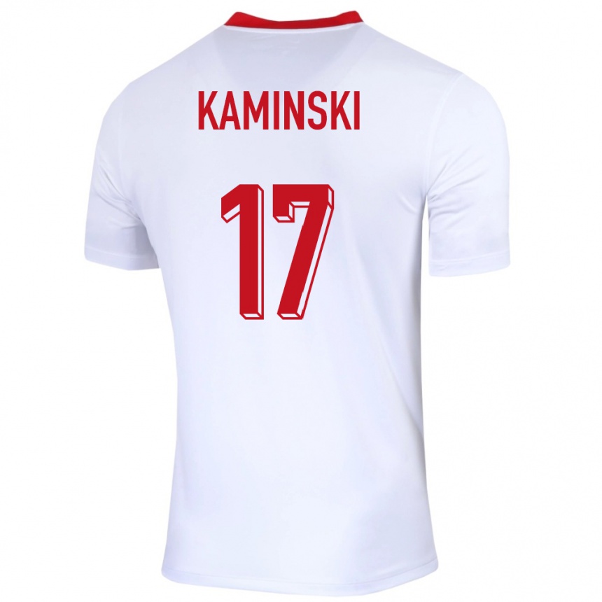 Niño Fútbol Camiseta Polonia Jakub Kaminski #17 Blanco 1ª Equipación 24-26 México