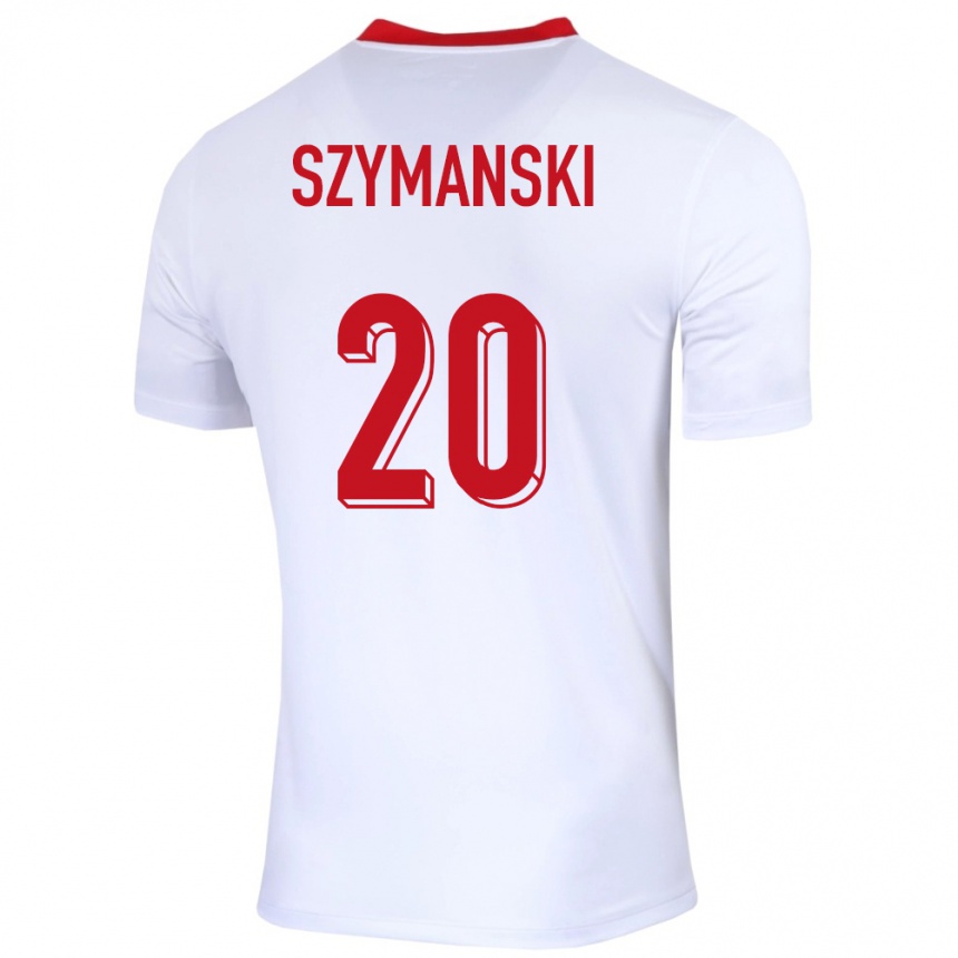 Niño Fútbol Camiseta Polonia Sebastian Szymanski #20 Blanco 1ª Equipación 24-26 México