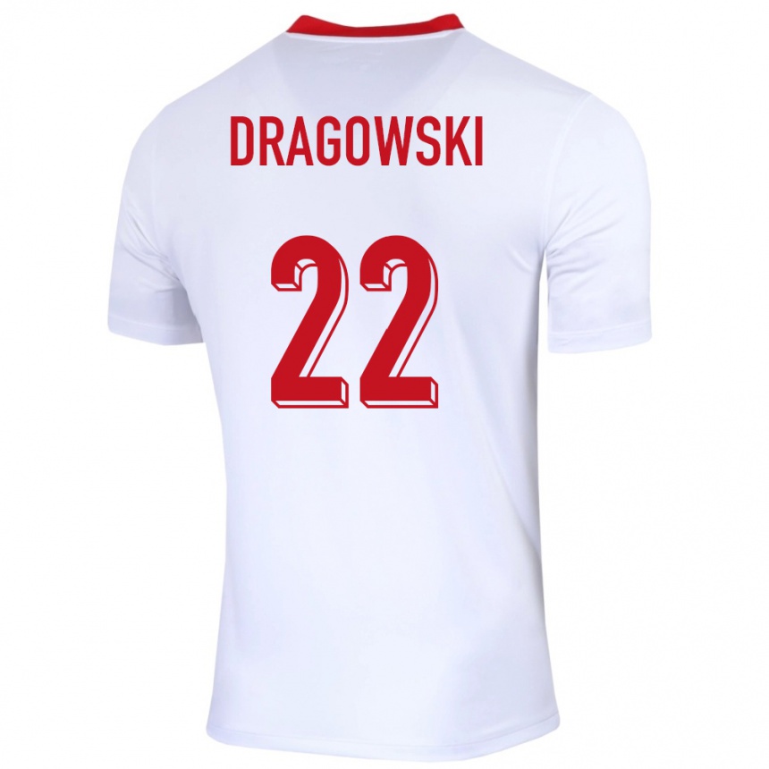 Niño Fútbol Camiseta Polonia Bartlomiej Dragowski #22 Blanco 1ª Equipación 24-26 México