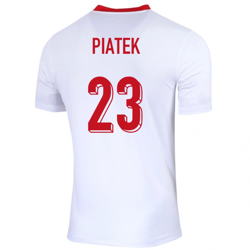 Niño Fútbol Camiseta Polonia Krzysztof Piatek #23 Blanco 1ª Equipación 24-26 México