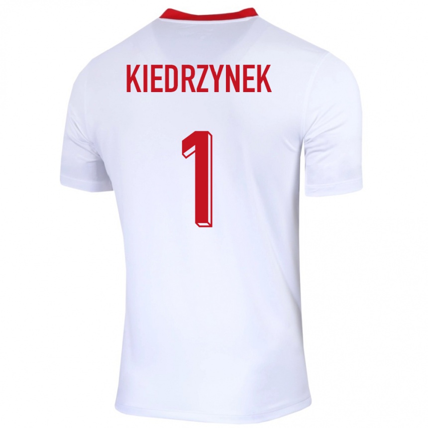 Niño Fútbol Camiseta Polonia Katarzyna Kiedrzynek #1 Blanco 1ª Equipación 24-26 México