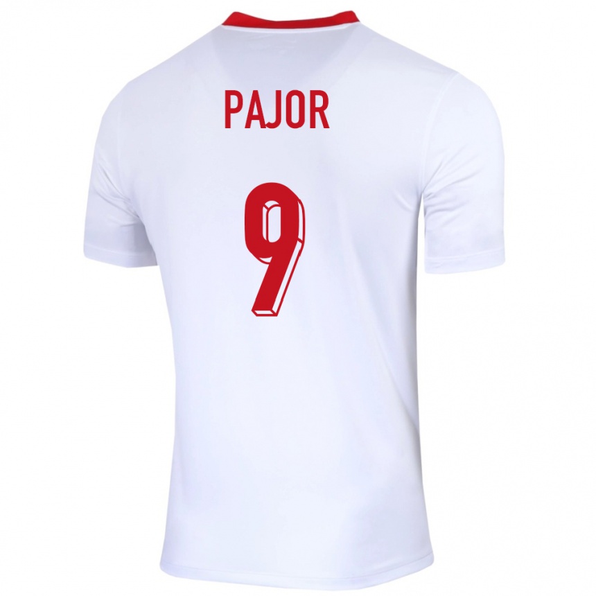 Niño Fútbol Camiseta Polonia Ewa Pajor #9 Blanco 1ª Equipación 24-26 México