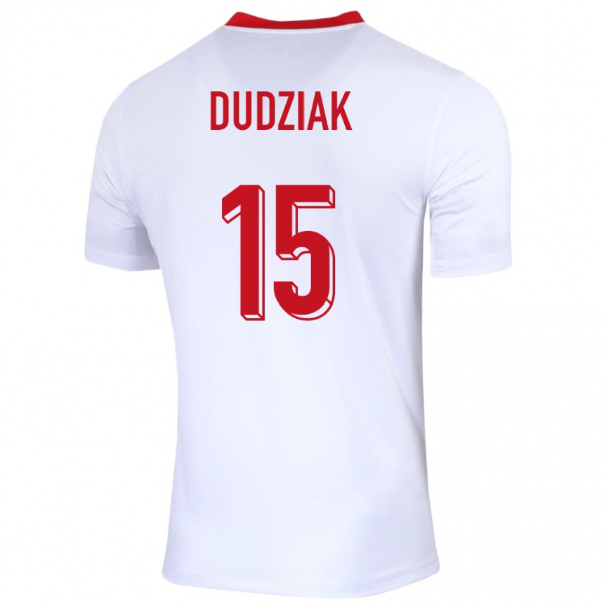 Niño Fútbol Camiseta Polonia Aleksandra Dudziak #15 Blanco 1ª Equipación 24-26 México