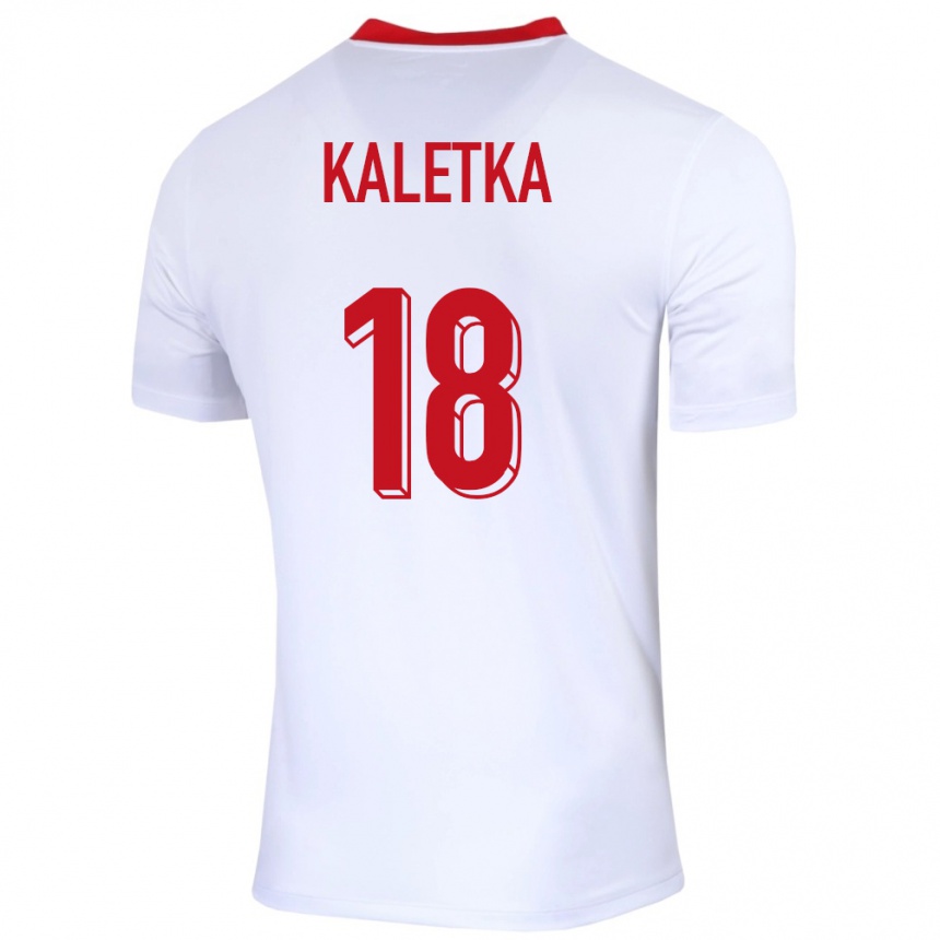 Niño Fútbol Camiseta Polonia Nikol Kaletka #18 Blanco 1ª Equipación 24-26 México