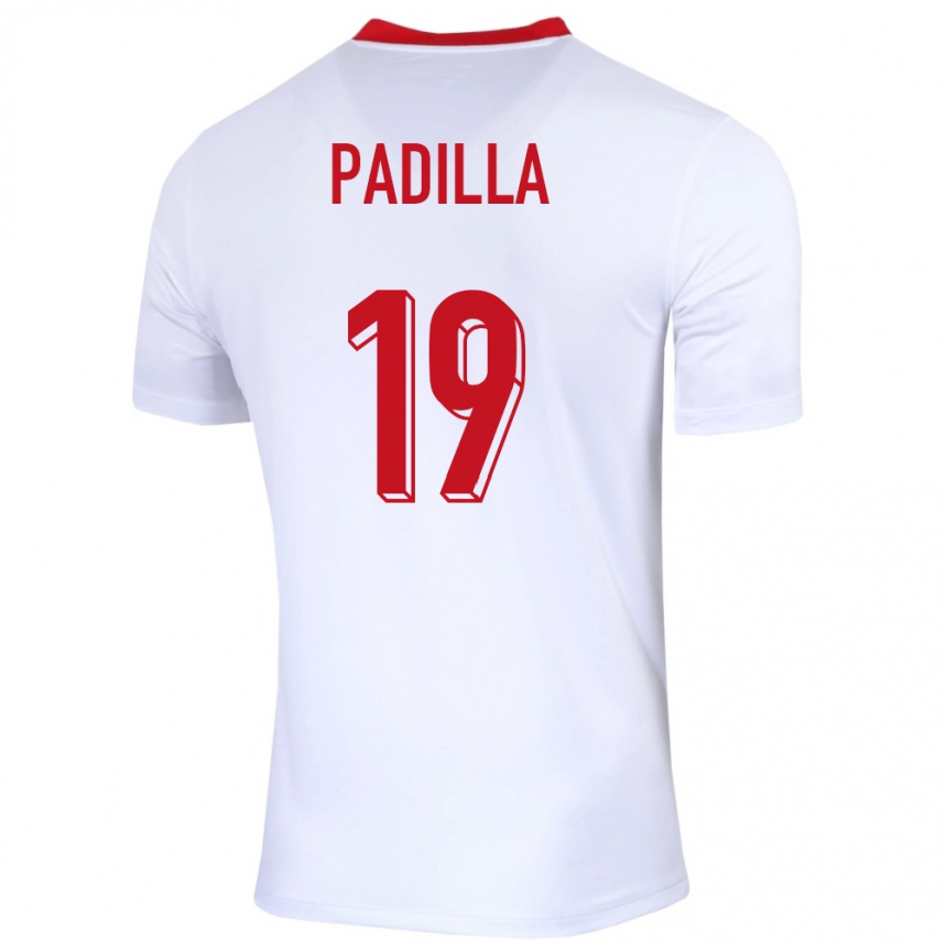 Niño Fútbol Camiseta Polonia Natalia Padilla #19 Blanco 1ª Equipación 24-26 México