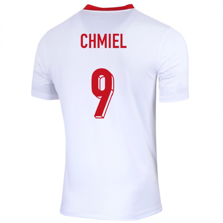 Niño Fútbol Camiseta Polonia George Chmiel #9 Blanco 1ª Equipación 24-26 México