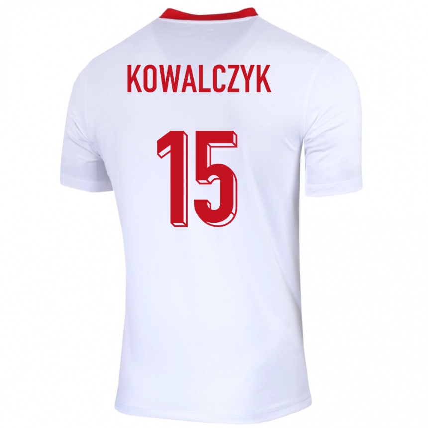 Niño Fútbol Camiseta Polonia Mateusz Kowalczyk #15 Blanco 1ª Equipación 24-26 México