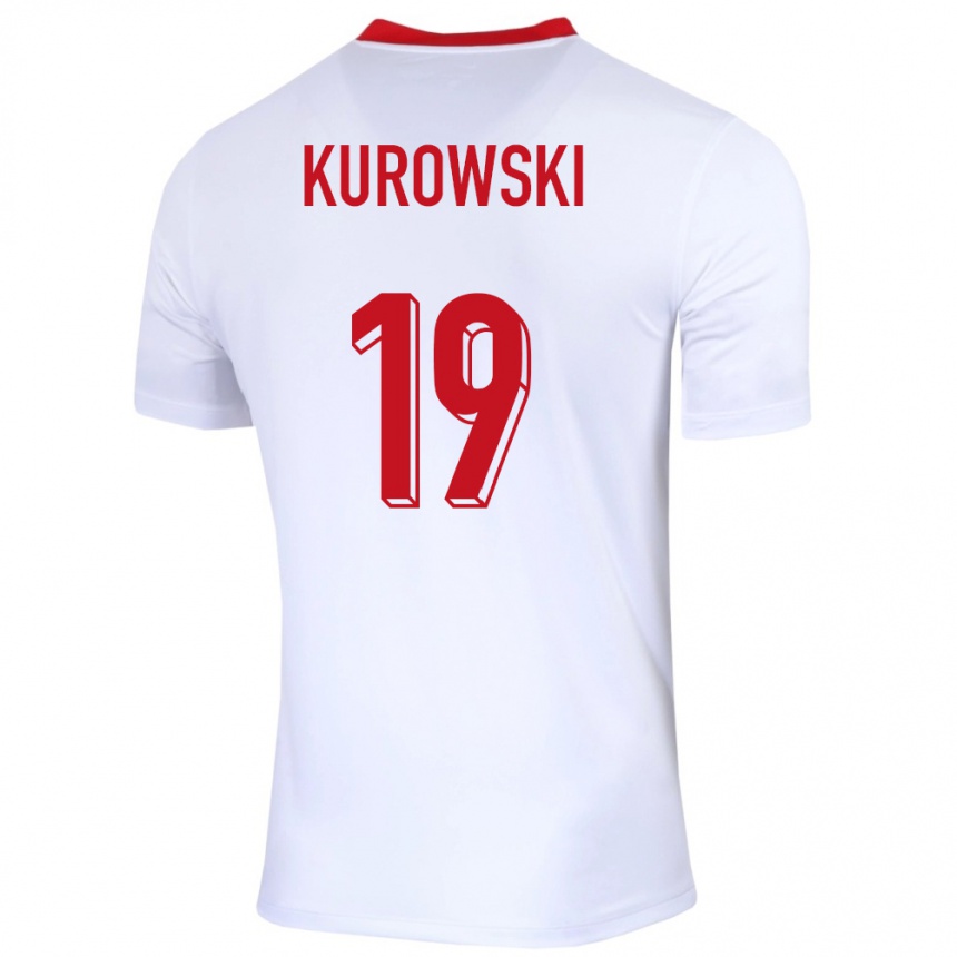 Niño Fútbol Camiseta Polonia Milosz Kurowski #19 Blanco 1ª Equipación 24-26 México