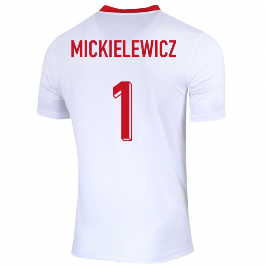 Niño Fútbol Camiseta Polonia Aleksander Mickielewicz #1 Blanco 1ª Equipación 24-26 México