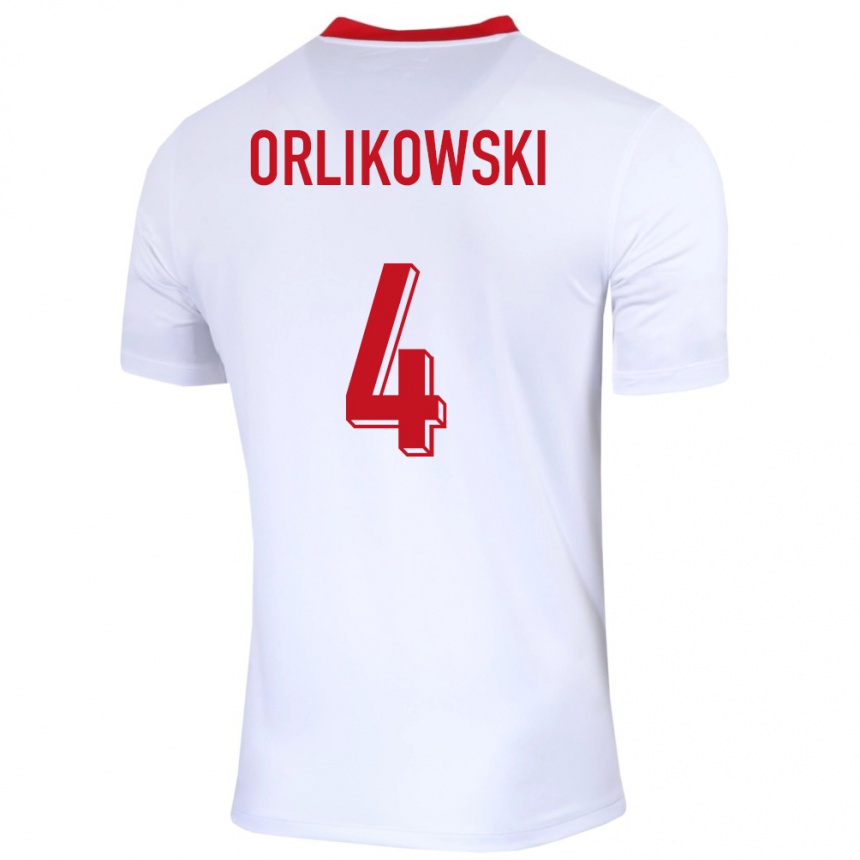 Niño Fútbol Camiseta Polonia Igor Orlikowski #4 Blanco 1ª Equipación 24-26 México