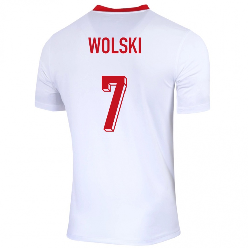 Niño Fútbol Camiseta Polonia Filip Wolski #7 Blanco 1ª Equipación 24-26 México