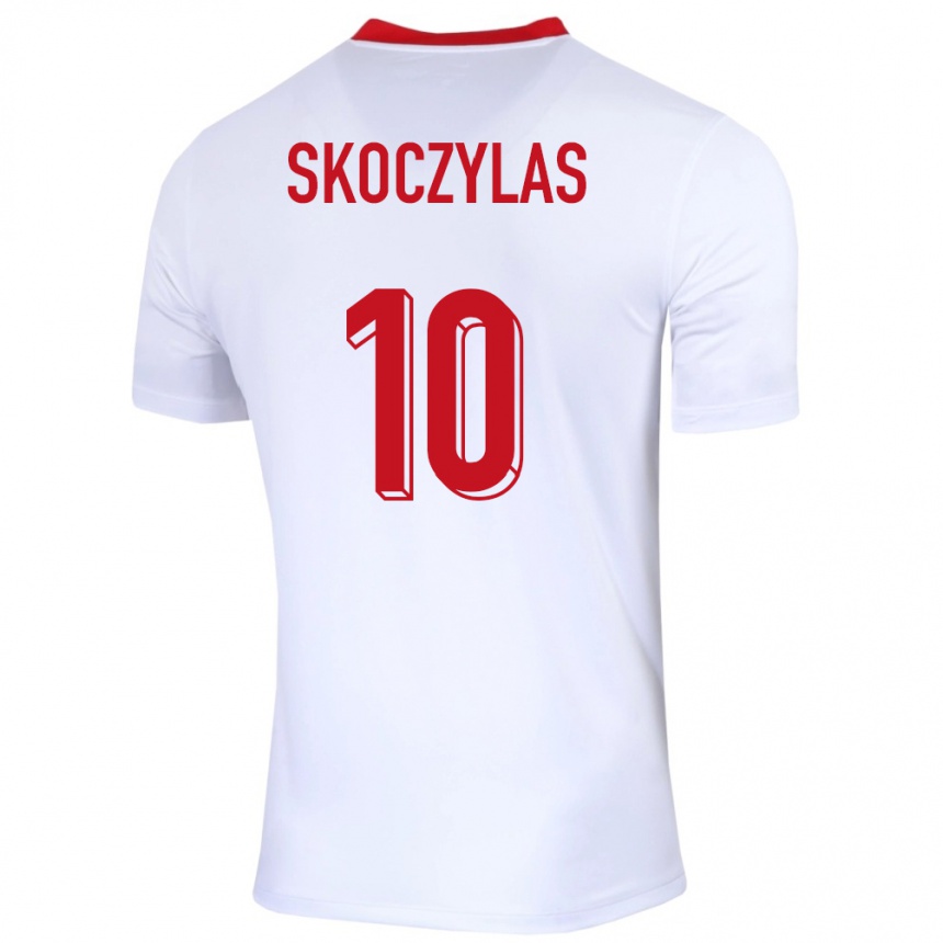 Niño Fútbol Camiseta Polonia Mateusz Skoczylas #10 Blanco 1ª Equipación 24-26 México