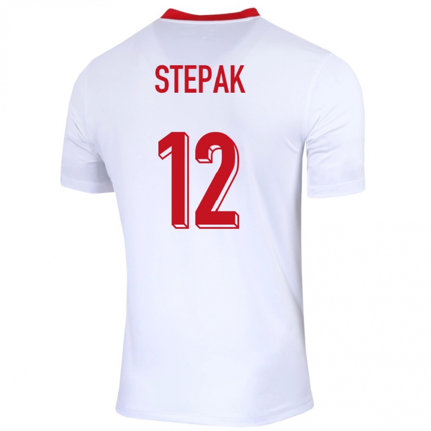 Niño Fútbol Camiseta Polonia Jakub Stepak #12 Blanco 1ª Equipación 24-26 México