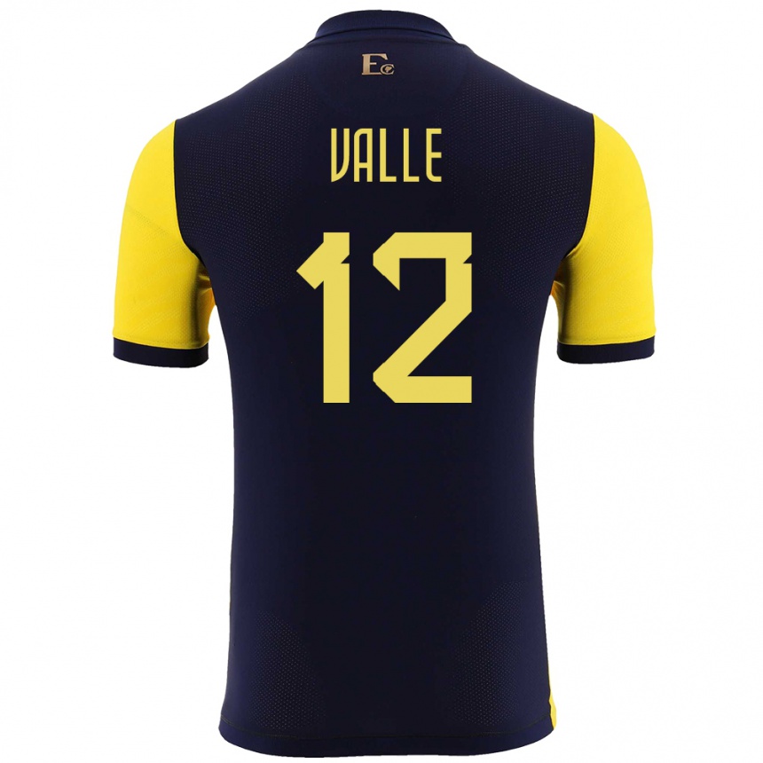 Niño Fútbol Camiseta Ecuador Gonzalo Valle #12 Amarillo 1ª Equipación 24-26 México