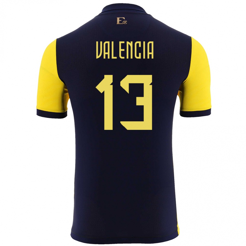 Niño Fútbol Camiseta Ecuador Enner Valencia #13 Amarillo 1ª Equipación 24-26 México