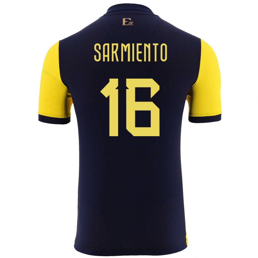 Niño Fútbol Camiseta Ecuador Jeremy Sarmiento #16 Amarillo 1ª Equipación 24-26 México