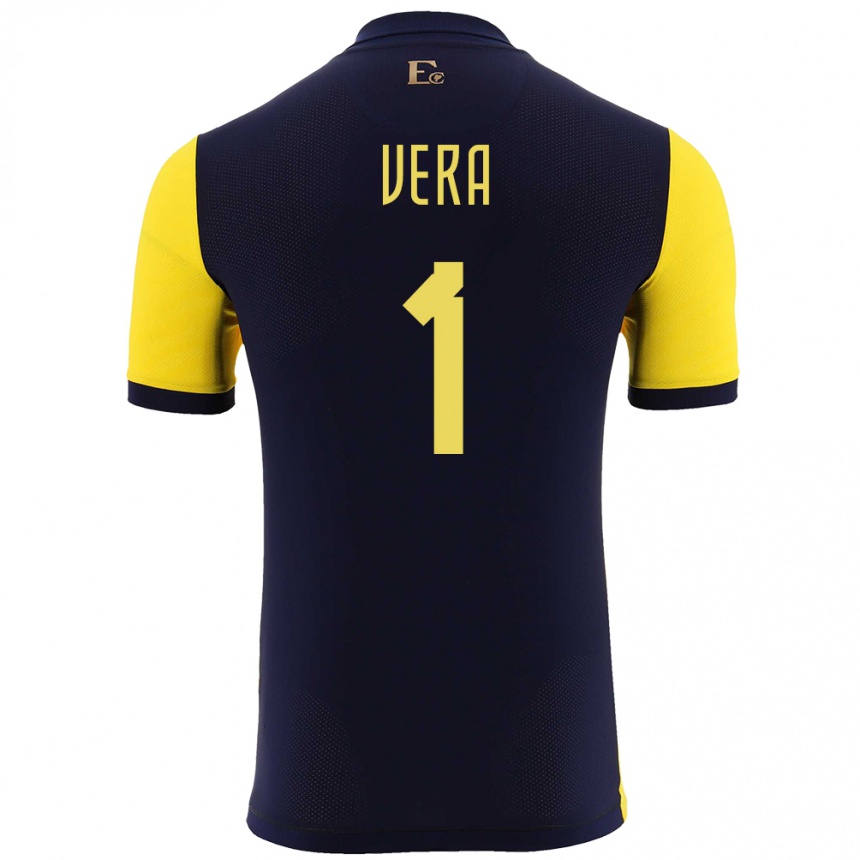 Niño Fútbol Camiseta Ecuador Andrea Vera #1 Amarillo 1ª Equipación 24-26 México